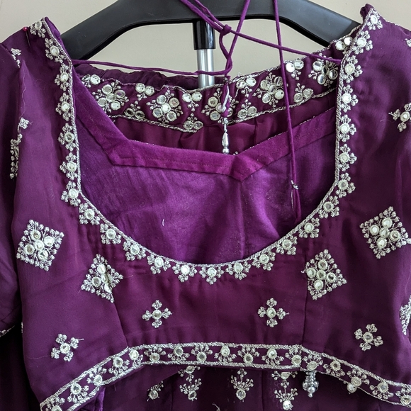 Party style Lehnga ,stitched blouse with embroidered dupatta - Picture 7 of 14